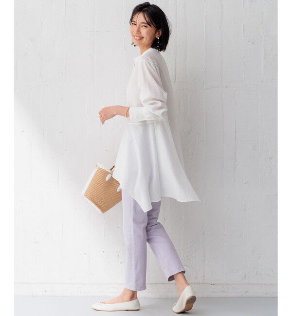 23区「【好評につき新色追加/洗える】イレギュラーヘム シアー ブラウス」|シャツ・ブラウス|