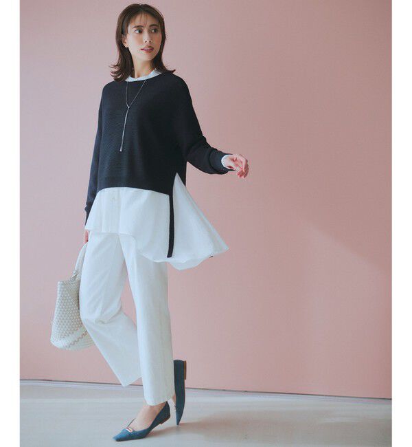 23区「【好評につき新色追加/洗える】イレギュラーヘム シアー ブラウス」|シャツ・ブラウス|