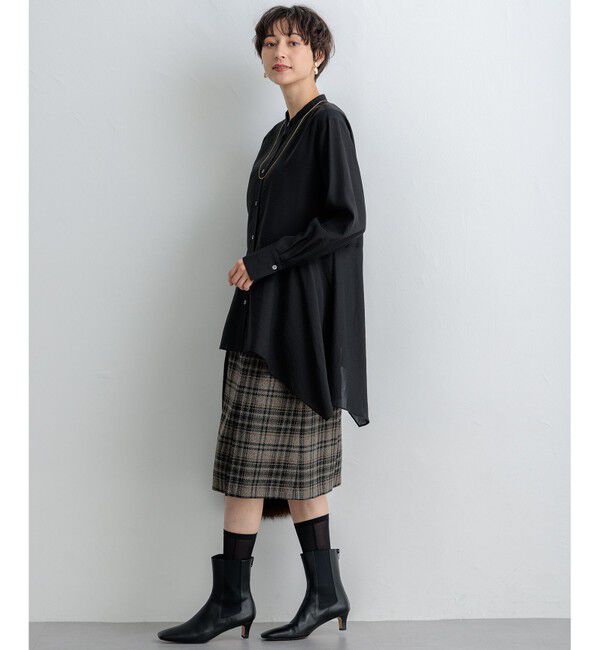 23区「【好評につき新色追加/洗える】イレギュラーヘム シアー ブラウス」|シャツ・ブラウス|