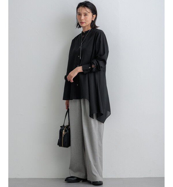 23区「【好評につき新色追加/洗える】イレギュラーヘム シアー ブラウス」|シャツ・ブラウス|