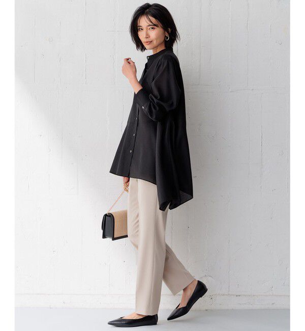 23区「【好評につき新色追加/洗える】イレギュラーヘム シアー ブラウス」|シャツ・ブラウス|