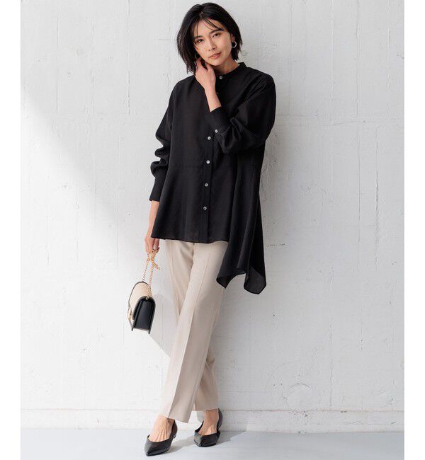 23区「【好評につき新色追加/洗える】イレギュラーヘム シアー ブラウス」|シャツ・ブラウス|