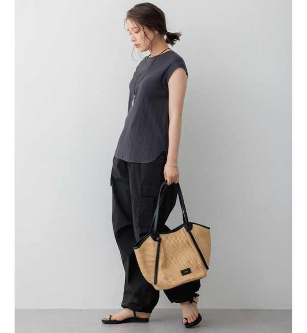 23区「【SLOW/一部店舗限定】ランダムリブフライス フレンチスリーブ カットソー」|Tシャツ・カットソー|