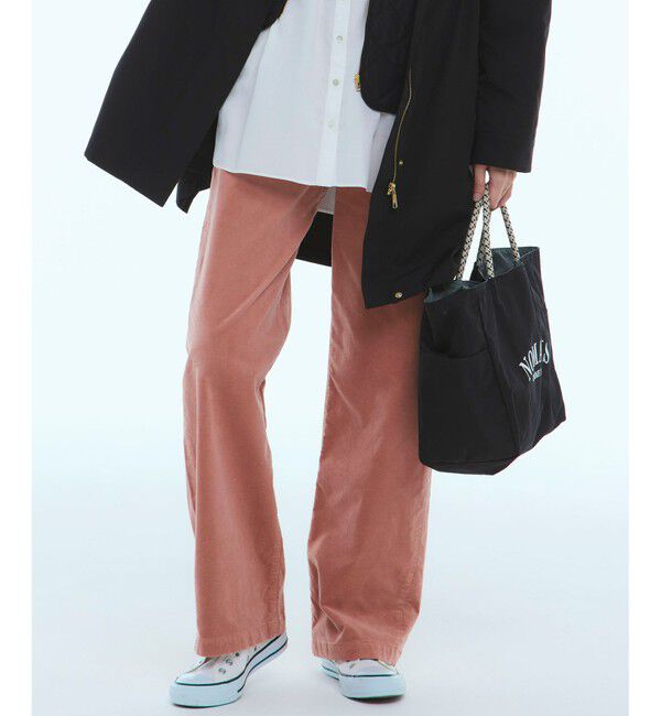 23区「【洗える】23区DENIM ベルベットストレッチ ワイドパンツ」|その他|ピンク系