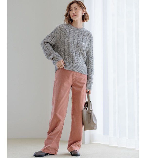 23区「【洗える】23区DENIM ベルベットストレッチ ワイドパンツ」|その他|