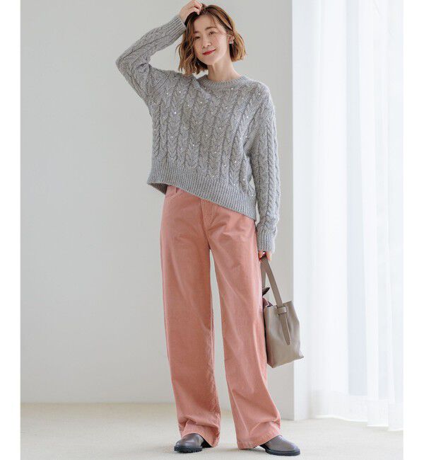 23区「【洗える】23区DENIM ベルベットストレッチ ワイドパンツ」|その他|