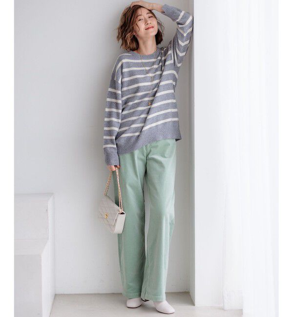 23区「【洗える】23区DENIM ベルベットストレッチ ワイドパンツ」|その他|