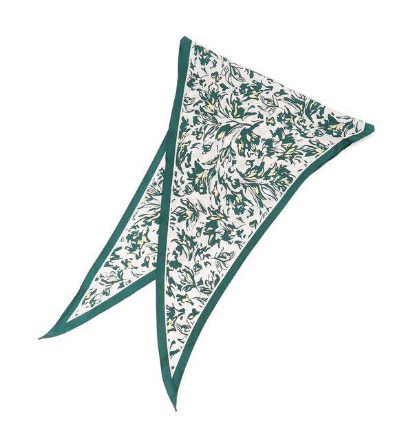 23区「ニュアンスフラワー プリント シルク スカーフ」|バンダナ・スカーフ|