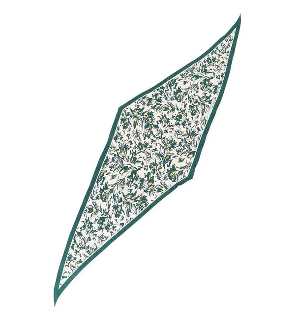 23区「ニュアンスフラワー プリント シルク スカーフ」|バンダナ・スカーフ|