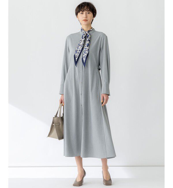 23区「ニュアンスフラワー プリント シルク スカーフ」|バンダナ・スカーフ|