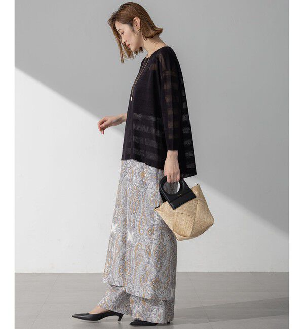 23区「【洗える】Rattiドローイングペイズリープリント ワイド パンツ」|その他|