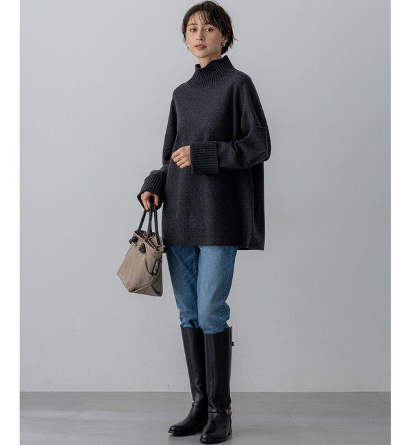 23区「【新色追加】ボイルドウールコンビニット チュニック」|ニット・セーター|