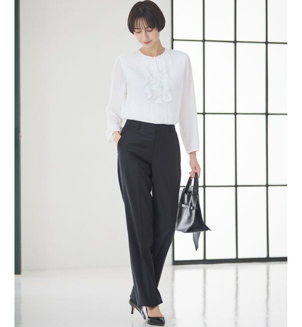 23区「【洗える】ジョーゼットフリル ブラウス」|シャツ・ブラウス|