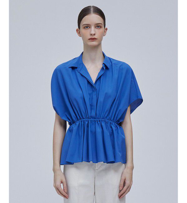 BEIGE,「LUCILLE / ペプラムブラウス」|シャツ・ブラウス|Blue