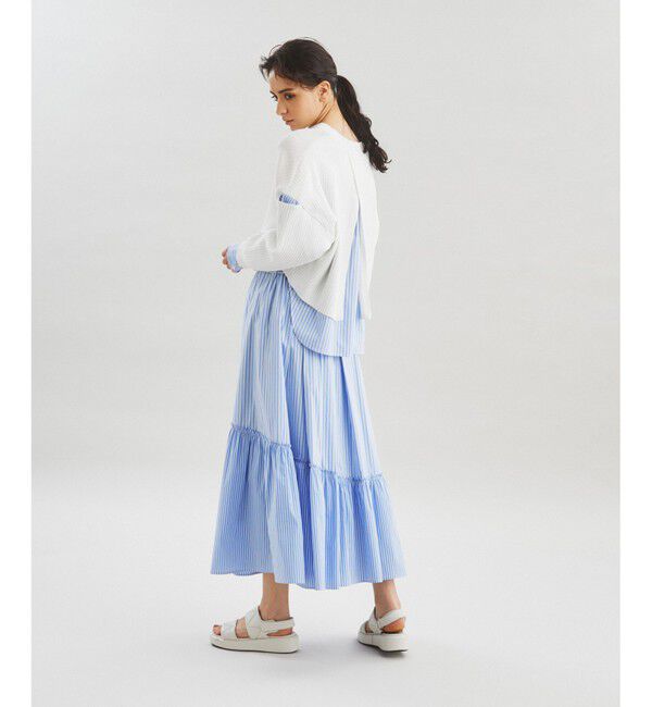  「シャツタックティアードスカート」|スカート|サックス