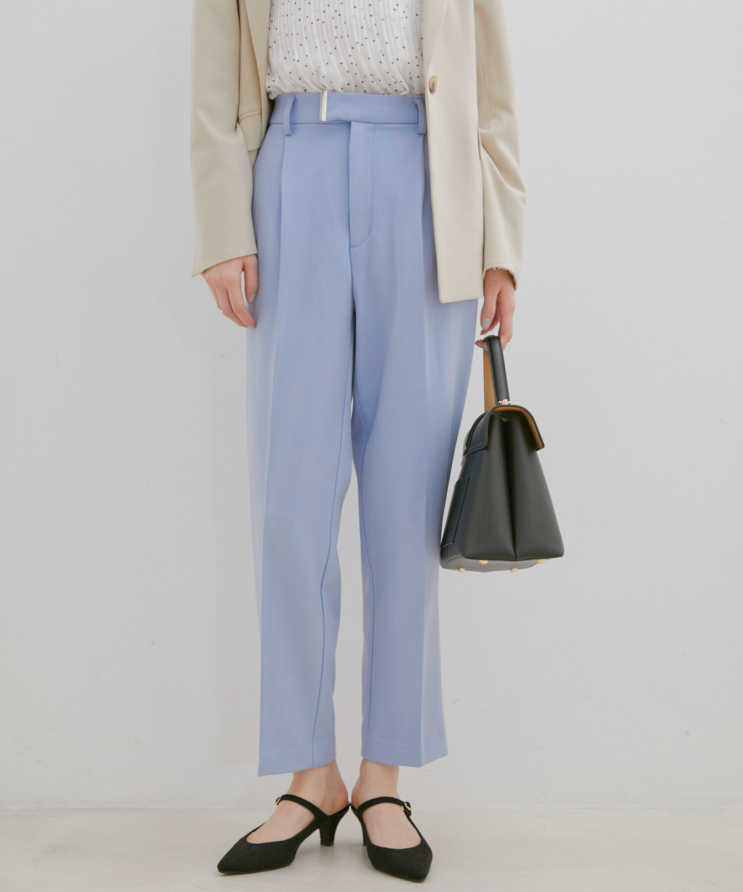 VIS「【HOT BEAUTY STRETCH】【洗える】ワンタックテーパードパンツ【sustainable】」|チノ|