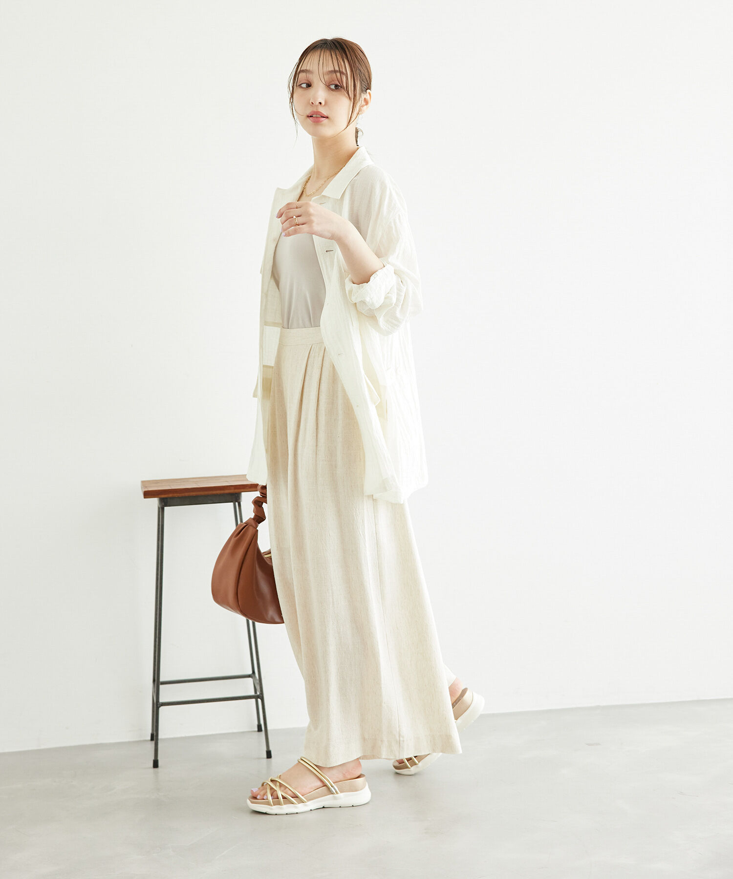 Rope&rsquo;Picnic「レーヨン麻混イージーワイドパンツ」|その他|