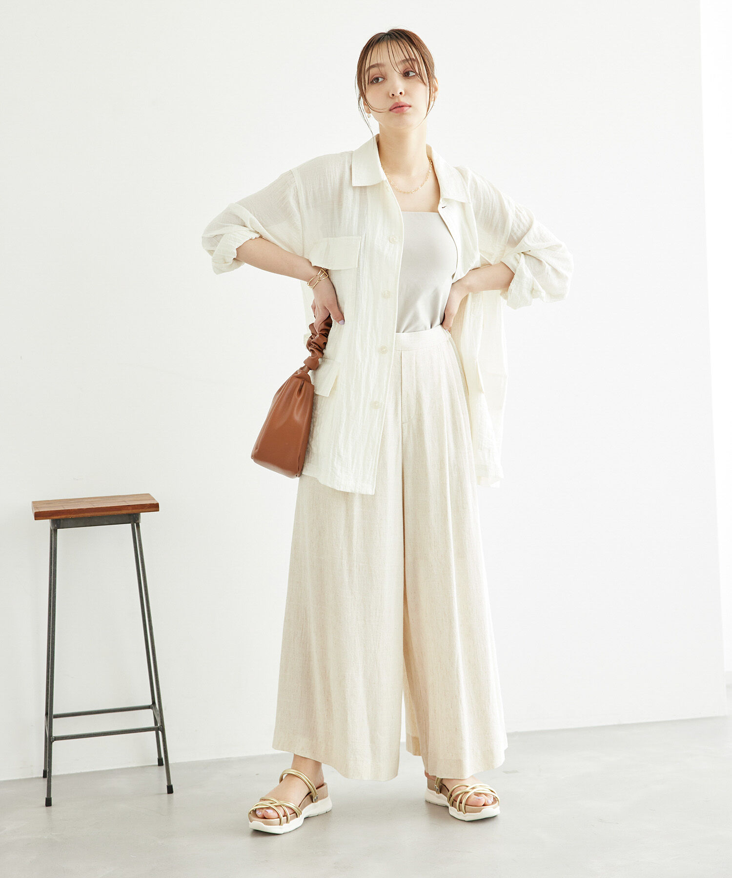 Rope&rsquo;Picnic「レーヨン麻混イージーワイドパンツ」|その他|