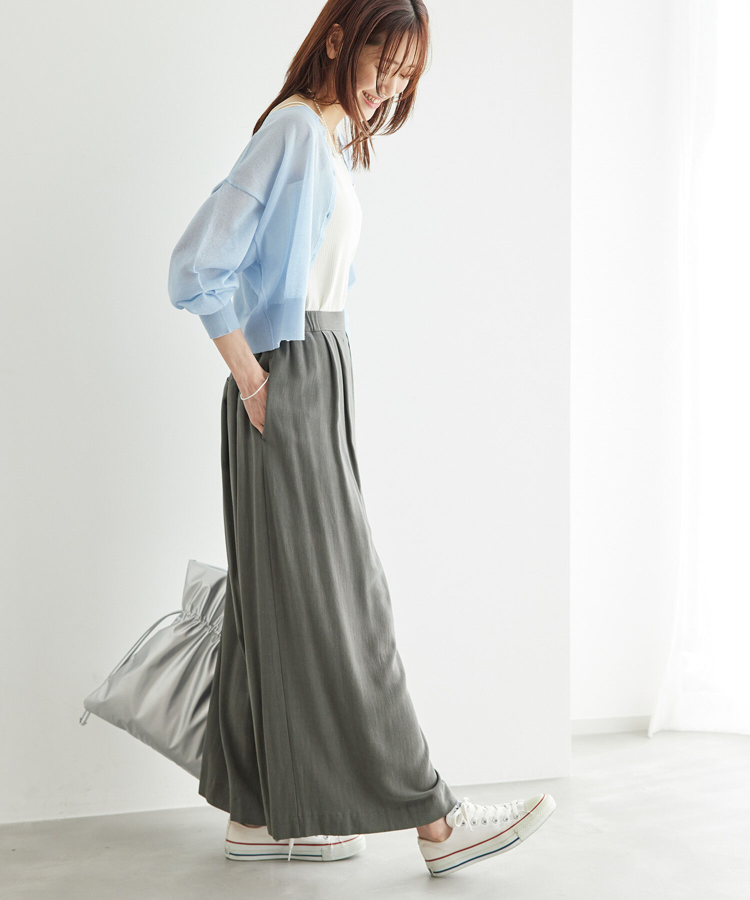 Rope&rsquo;Picnic「レーヨン麻混イージーワイドパンツ」|その他|