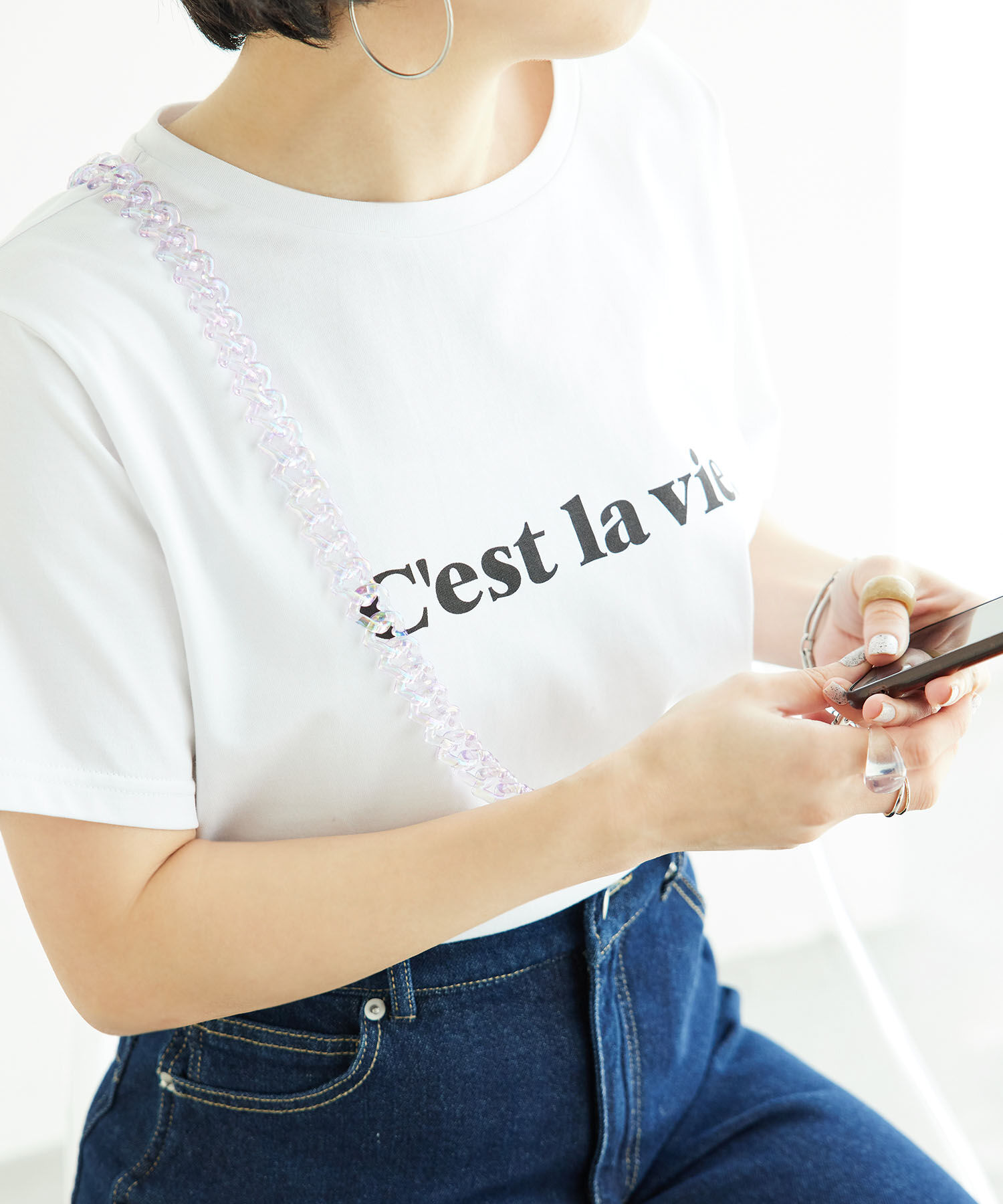 ROPE PICNIC PASSAGE「オーロラハートビーズショルダーストラップ」|その他|ラベンダー(52)