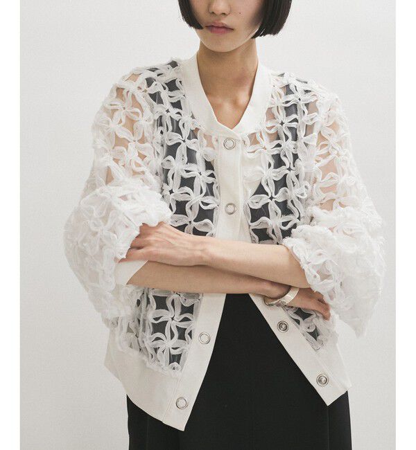 ADAM ET ROPE'「ラインアートレースブラウス」|シャツ・ブラウス|シロメイン
