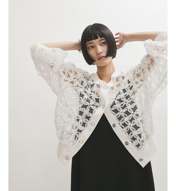 ADAM ET ROPE'「ラインアートレースブラウス」|シャツ・ブラウス|