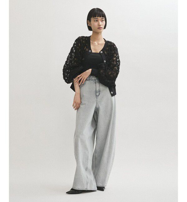 ADAM ET ROPE'「ラインアートレースブラウス」|シャツ・ブラウス|