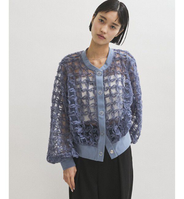 ADAM ET ROPE'「ラインアートレースブラウス」|シャツ・ブラウス|