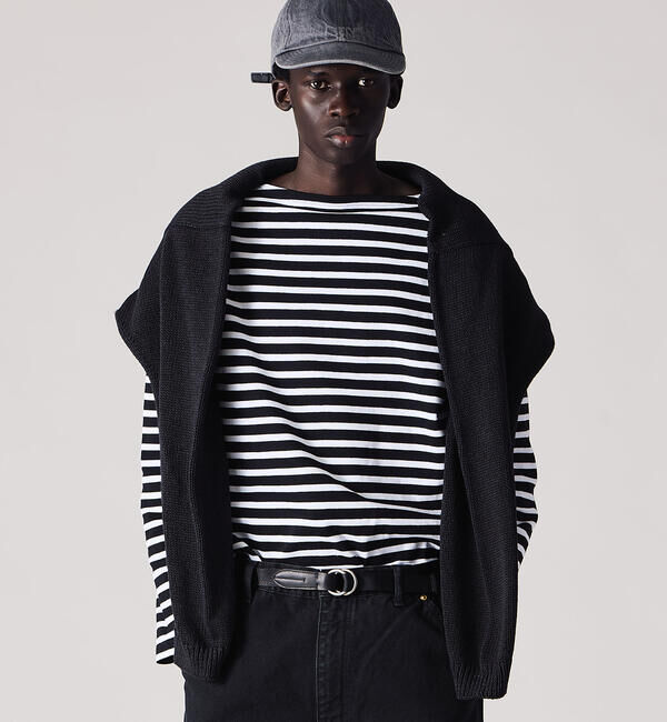 ORCIVAL「ORCIVAL | コットンロード ボートネック フレンチバスクTシャツ MEN」|Tシャツ・カットソー|BLACK系1