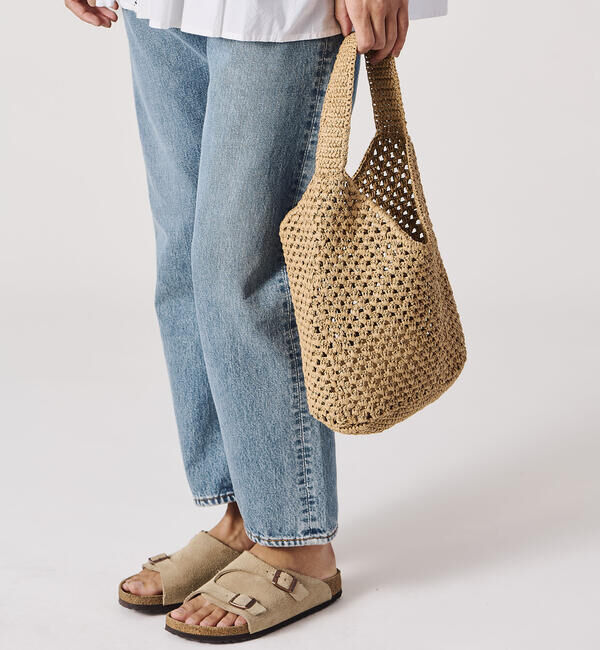  「INDIA INDUSTRY | ペーパーラフィア ショルダーバッグ WOMEN」|ショルダー・メッセンジャー|