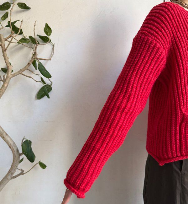  「メタルビッグボタンローゲージカーディガン」|カーディガン|