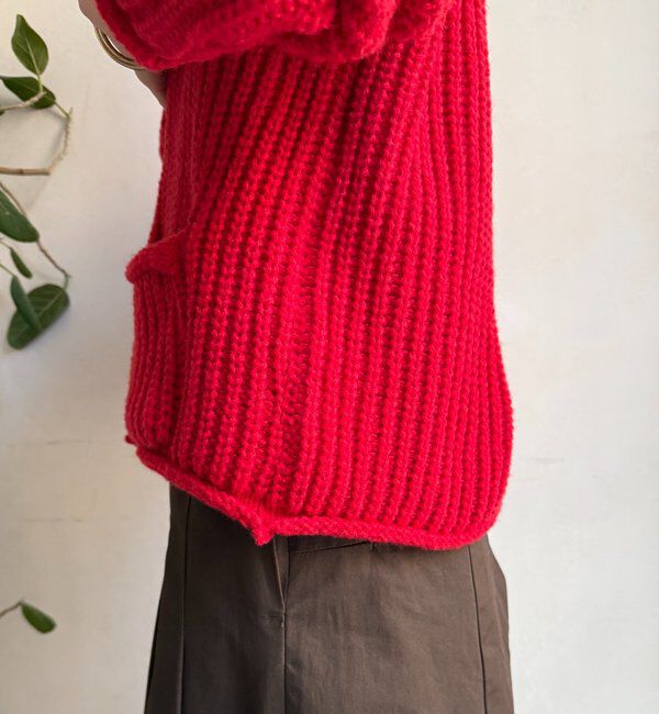  「メタルビッグボタンローゲージカーディガン」|カーディガン|