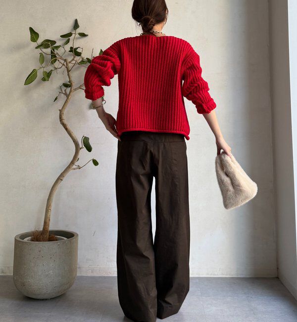  「メタルビッグボタンローゲージカーディガン」|カーディガン|