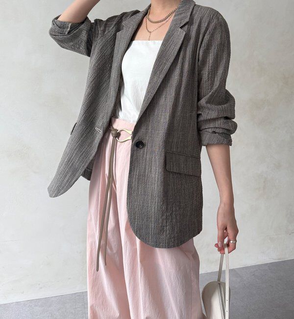  「【WEB限定】スラブチェックテーラードジャケット」|テーラードジャケット|