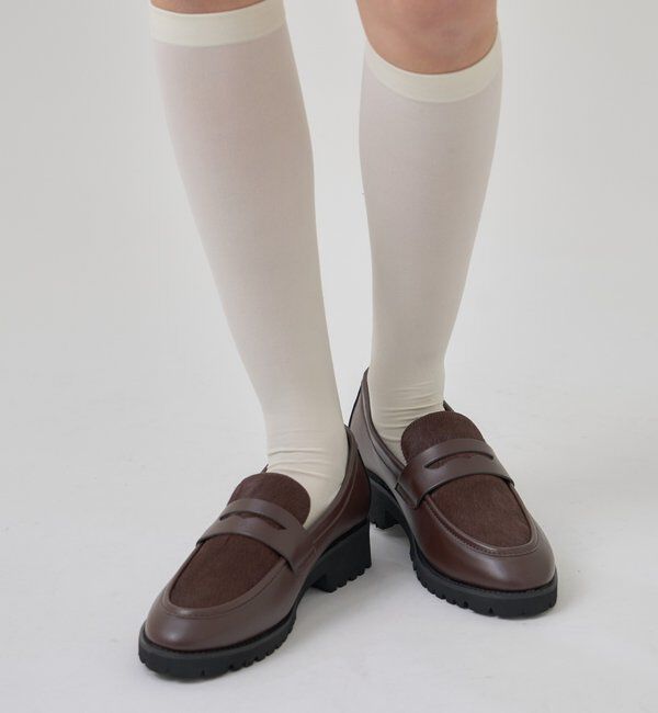  「ハラコ切替ローファー」|その他|ブラウン