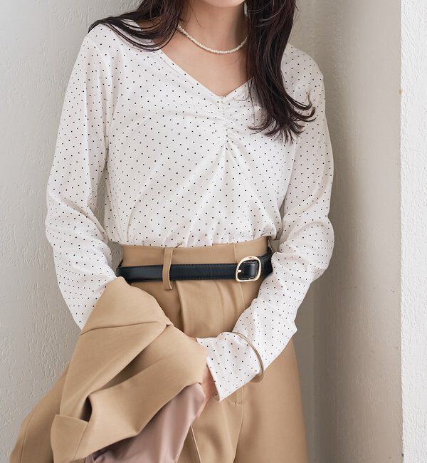  「ドットプリントロングTシャツ」|Tシャツ・カットソー|