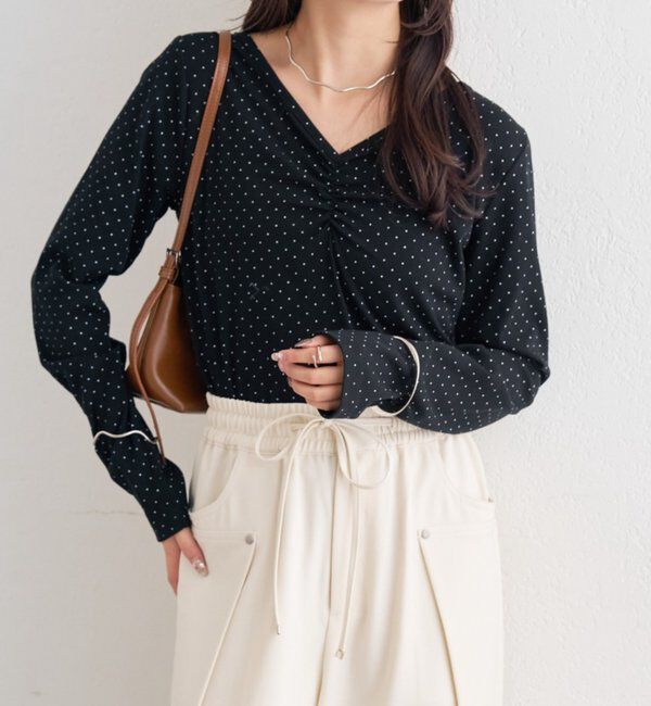  「ドットプリントロングTシャツ」|Tシャツ・カットソー|