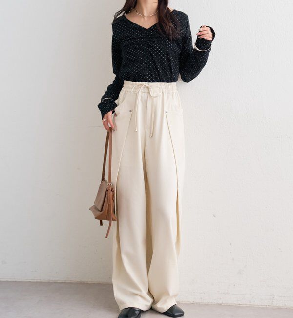  「ドットプリントロングTシャツ」|Tシャツ・カットソー|