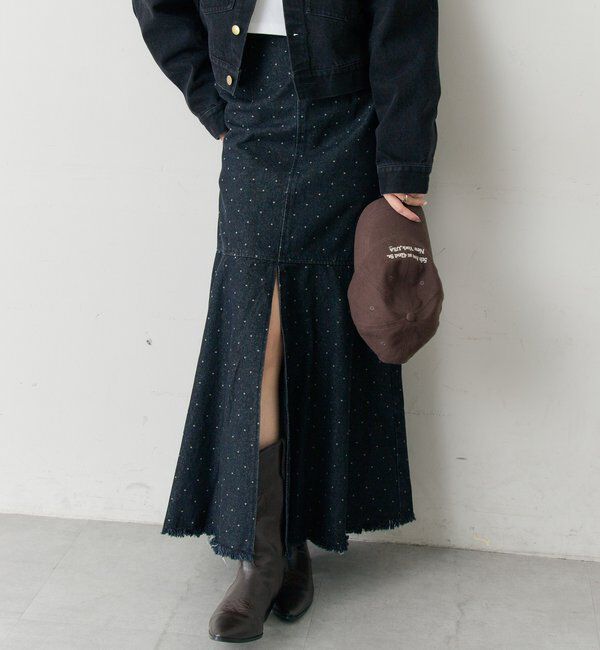  「デニム切替マーメイドスカート」|スカート|