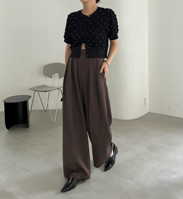  「【累計2万本突破！】【低身長・高身長サイズあり】2タックワイドパンツ」|チノ|