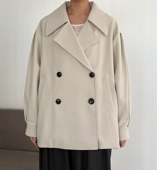  「【サイズ展開あり】レザーミドルコート」|その他|