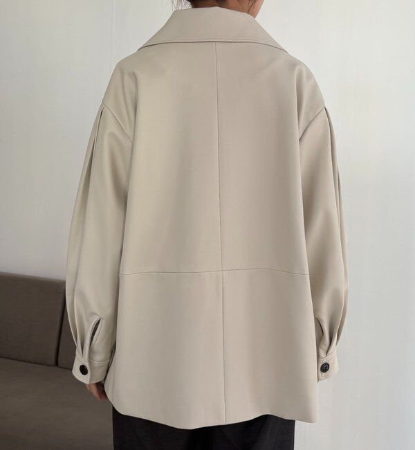  「【サイズ展開あり】レザーミドルコート」|その他|