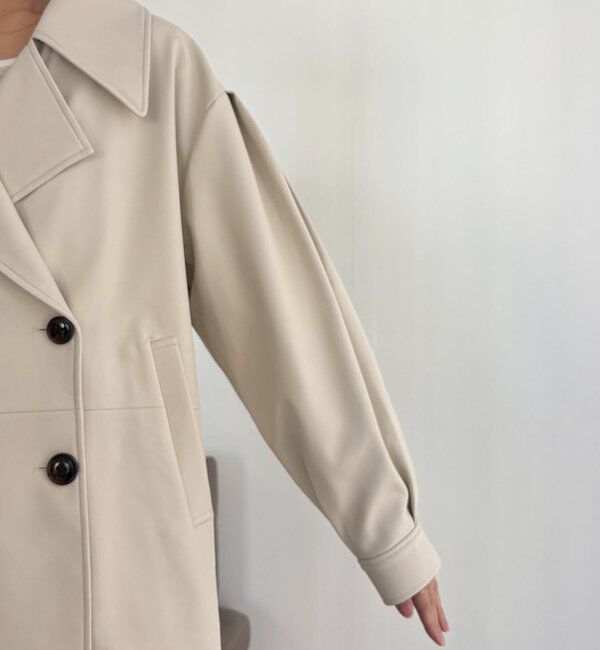  「【サイズ展開あり】レザーミドルコート」|その他|