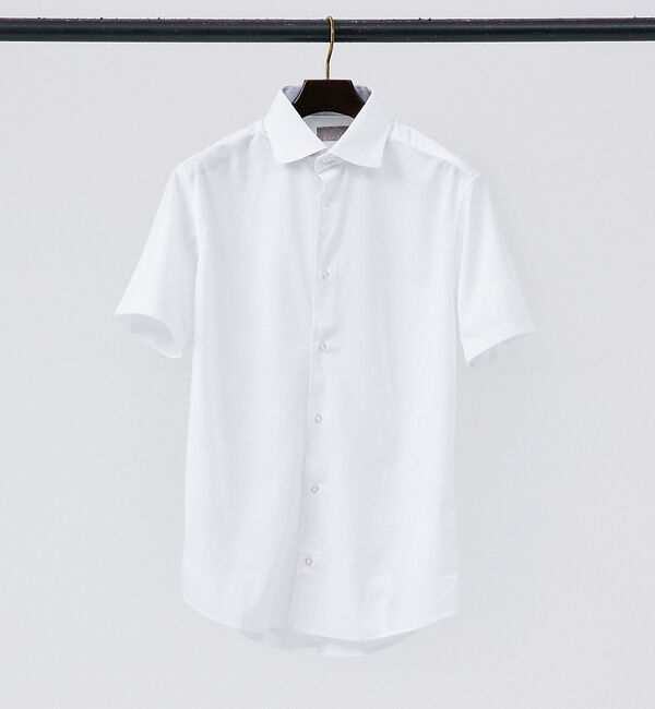 ABAHOUSE「【Comfeel】吸水速乾 半袖シャツ」|シャツ・ブラウス|ホワイト