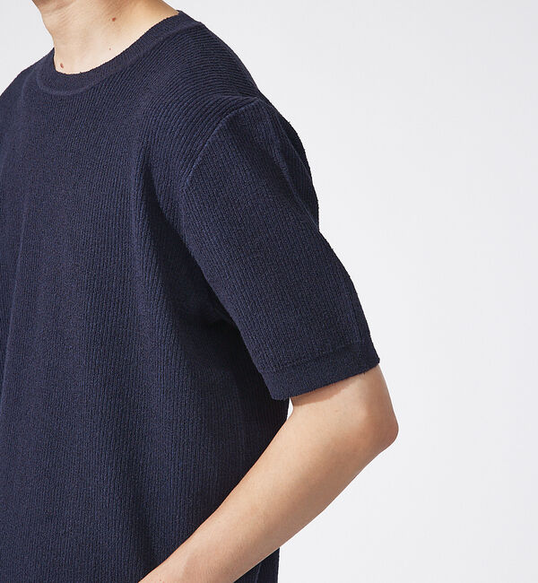 ABAHOUSE「針抜き プレーティング ニットTシャツ」|Tシャツ・カットソー|