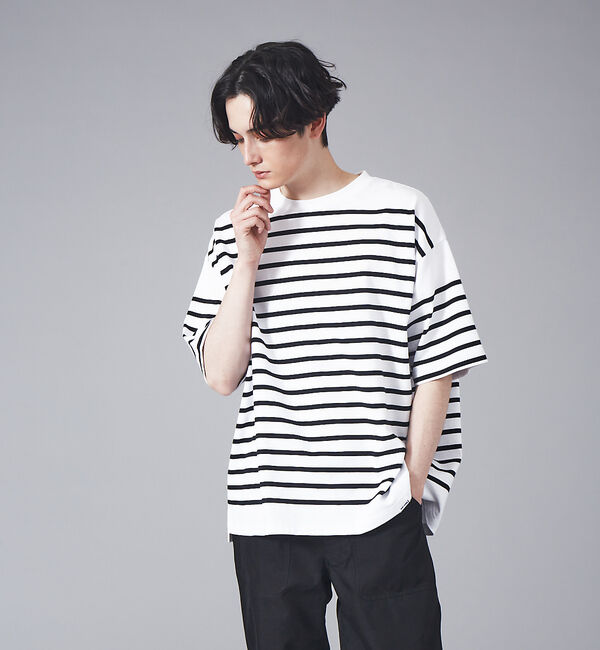 ABAHOUSE「【MONTKEMMEL / モンケメル】オーバーサイズ クルーネック/パネルボー」|Tシャツ・カットソー|