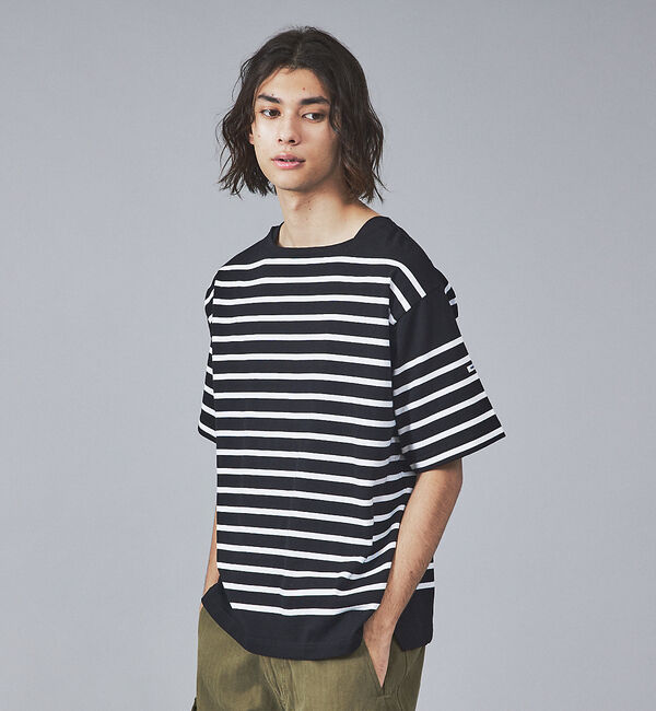 ABAHOUSE「【MONTKEMMEL / モンケメル】オーバーサイズ クルーネック/パネルボー」|Tシャツ・カットソー|ブラック系その他1