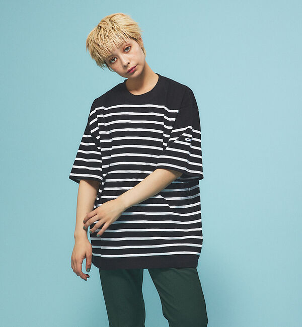 ABAHOUSE「【MONTKEMMEL / モンケメル】オーバーサイズ クルーネック/パネルボー」|Tシャツ・カットソー|