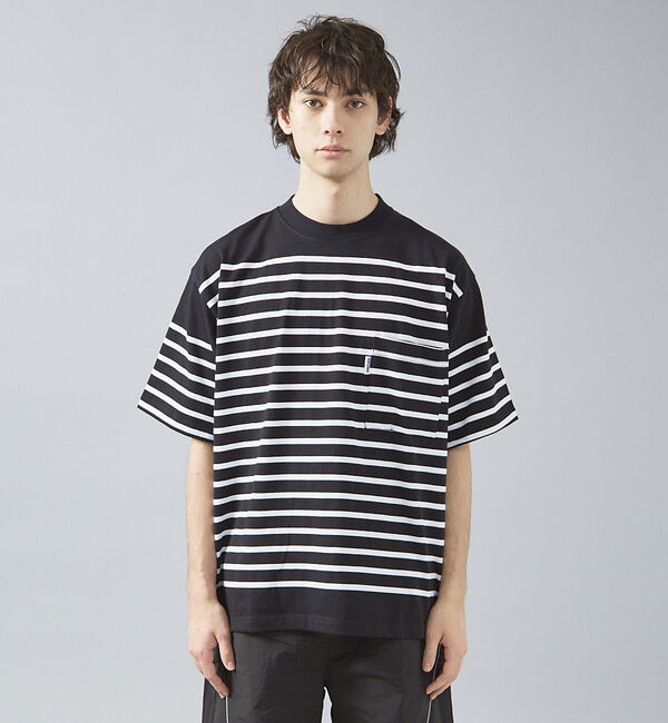 ABAHOUSE「【MONTKEMMEL / モンケメル】オーバーサイズ クルーネック/パネルボー」|Tシャツ・カットソー|