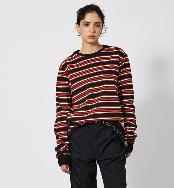 ABAHOUSE「【BARBARIAN / バーバリアン】NINE5CRS STRIPES/マルチ」|Tシャツ・カットソー|ブラック系その他1